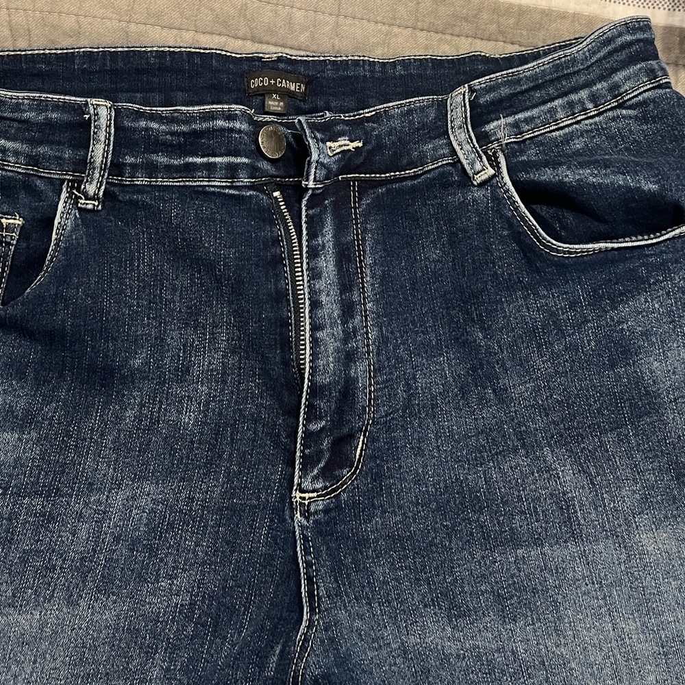 Coco + Carmen Dark Wash Straight Jeans